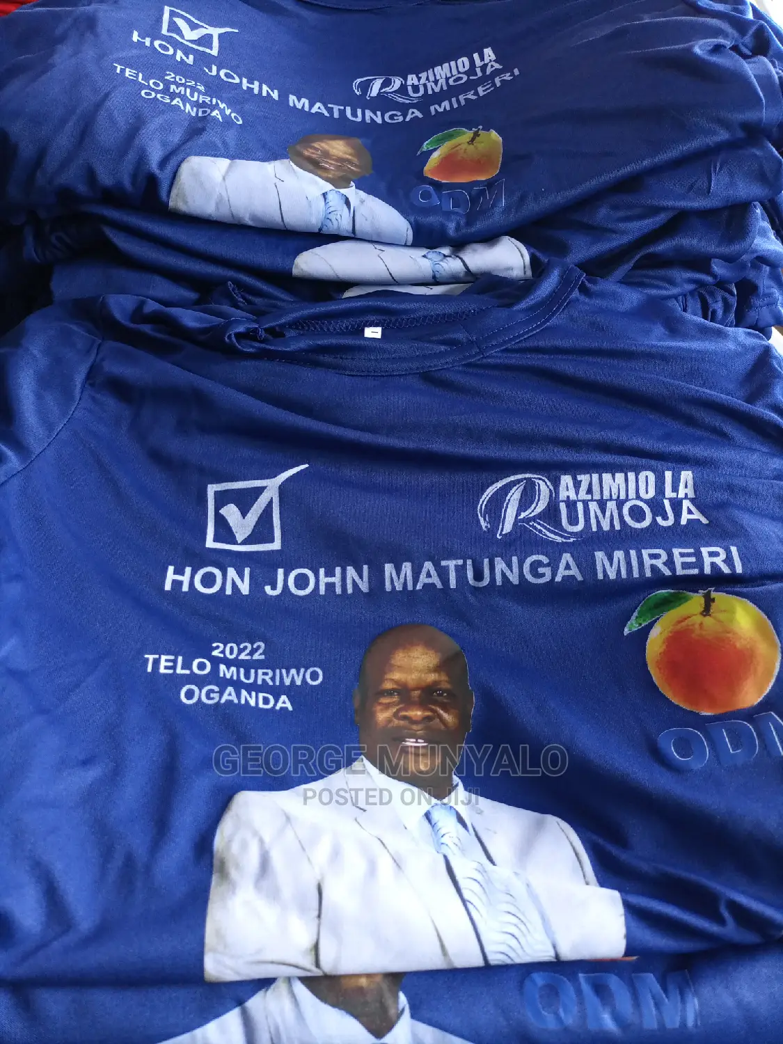 Photo Printed ODM Royal Blue Campaign T-Shirts