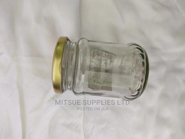 A Box of 48 Glass/Jam Jars- 230ml With Gold Lids