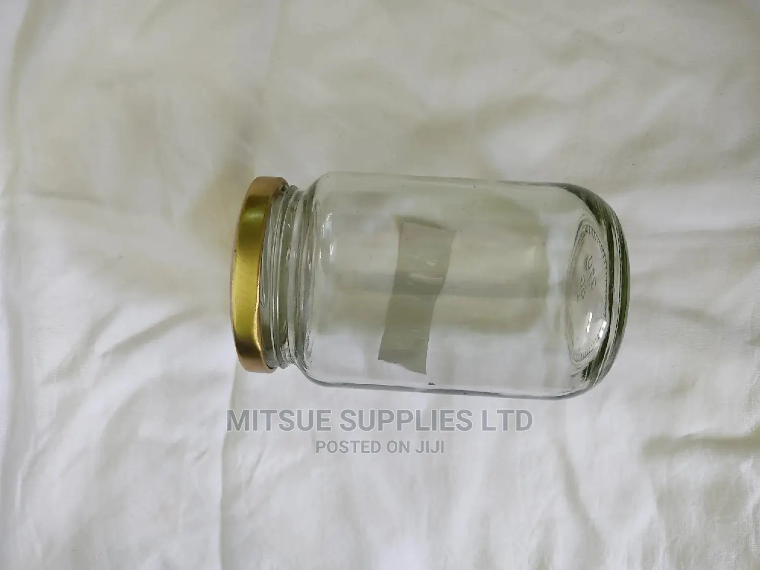 A Box of 48 Koleman Glass Jar- 470ml With Gold Lids