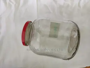 A Box of 30 Storage Glass Jars- 1415ml With Red Lids