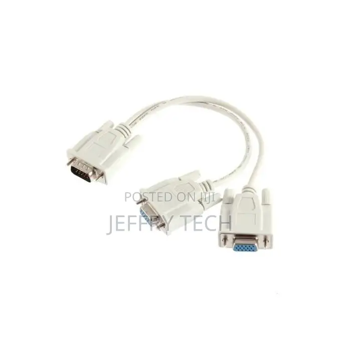 1 PC to 2 Way VGA SVGA Monitor Dual Video Graphic LCD TFT Y