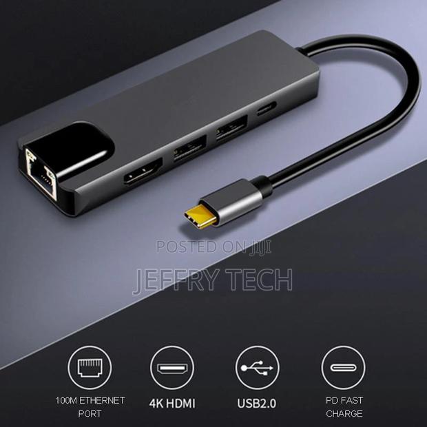 5 in 1 USB-C Adapter Dock Hub USB Type-C PD HDMI 4K 2x USB E - thumbnail 4
