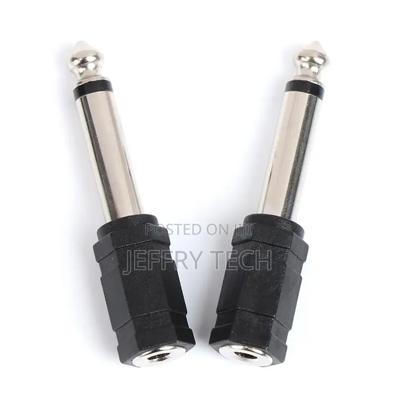 2pcs 3.5mm Female Jack to 6.35mm Male Jack Audio Adaptor C