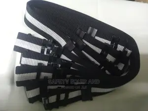 Black Security Belts With a White Strip