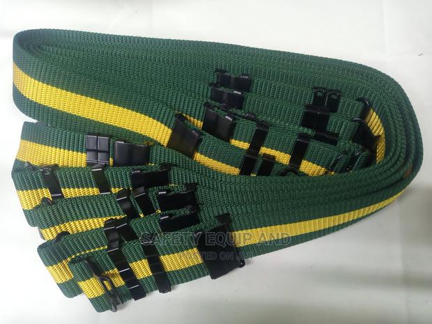 Green Safety Belts With Yellow Stripes