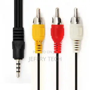 70CM 3.5MM Jack to 3 RCA Male Plug Adapter Audio Converter V