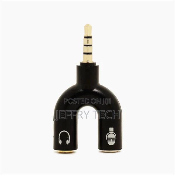 Adaptor Splitter 3.5mm Stereo Audio Jack Headphone With Mic