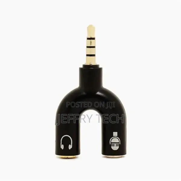 Adaptor Splitter 3.5mm Stereo Audio Jack Headphone With Mic