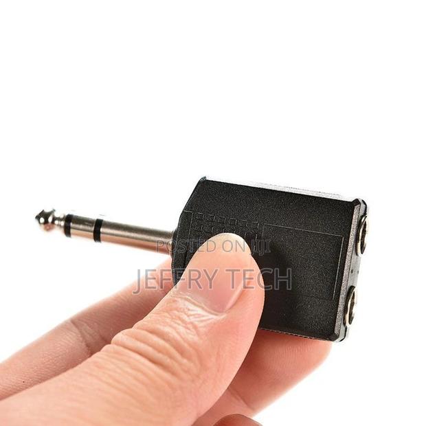1/4" Stereo Plug Adapter to 2-Way 6.35mm Stereo Jack Headpho - thumbnail 3