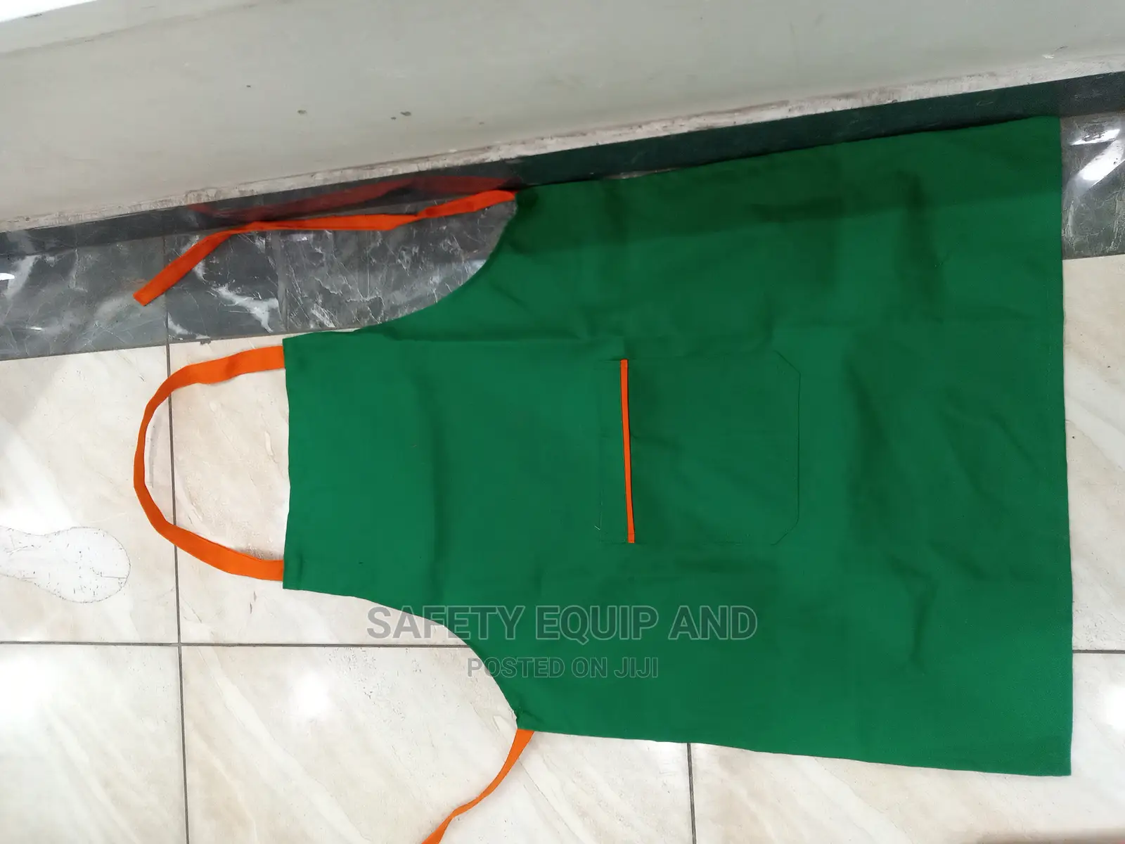 Green Branded Aprons-Safety