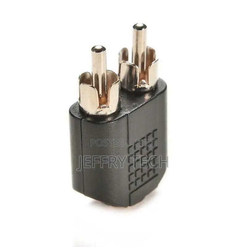 3.5mm Female Stereo to 2 RCA Male Audio Jack Connector Adapt