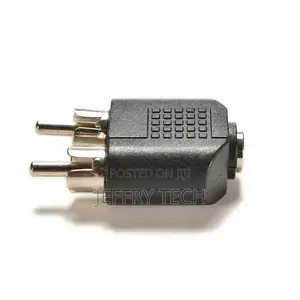 3.5mm Female Stereo to 2 RCA Male Audio Jack Connector Adapt