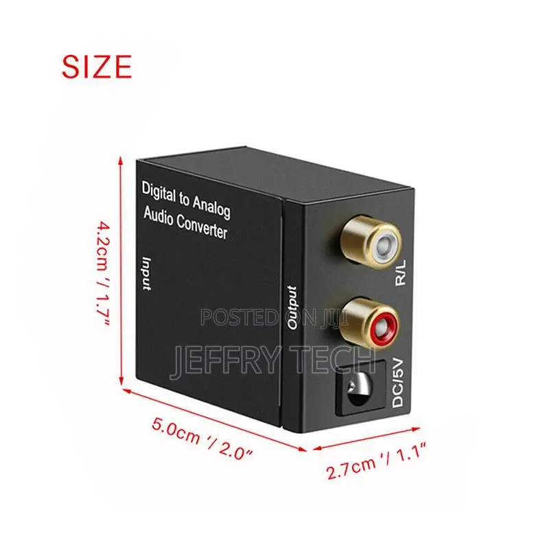 Pdtoweb Digital Optical Coax Toslink to Analog Converter RCA