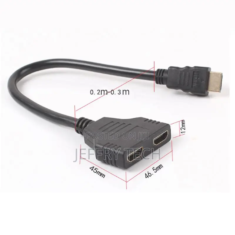 Peigu HDMI 1 Male to Dual HDMI 2 Female Y Splitter Adapter C