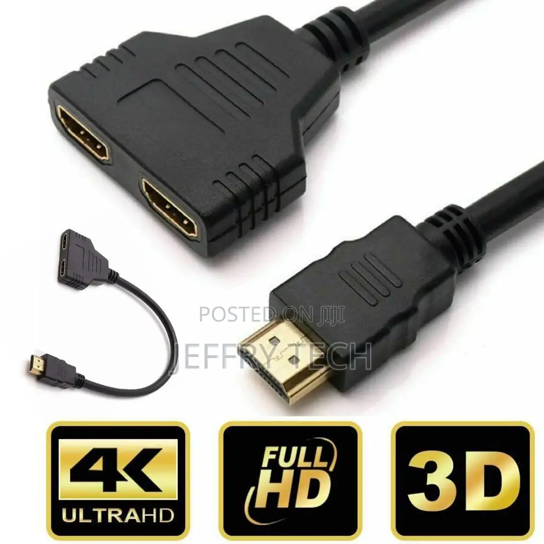 Peigu HDMI 1 Male to Dual HDMI 2 Female Y Splitter Adapter C