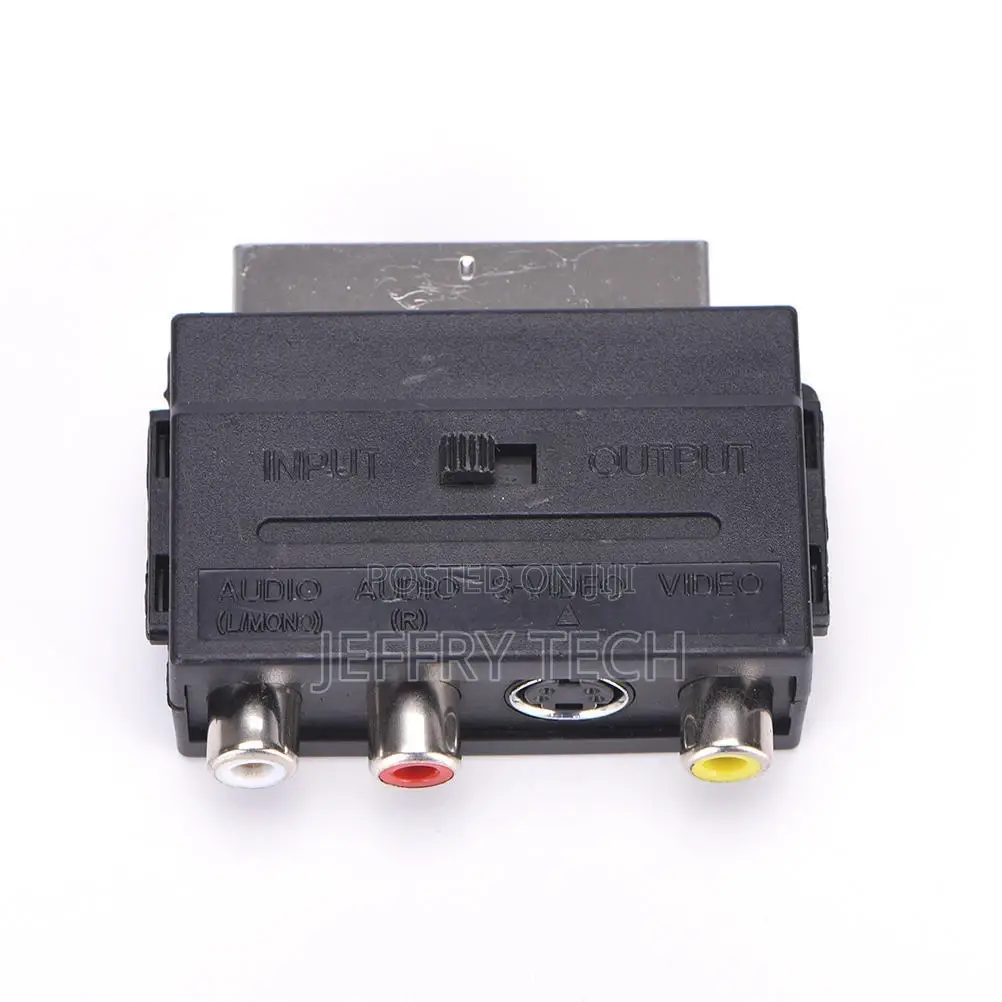 New 21 Pins Male Plug to 3 RCA Female AV TV Audio Video Coup