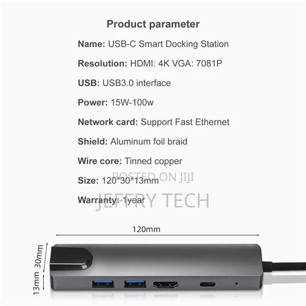 Type-C to Hdmi Pd 5 in 1 Notebook Docking Station Usb3.0 Hub - thumbnail 4