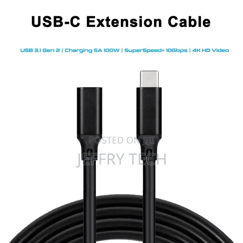1M Type-C Extension Cable Male to Female Fast Charging USB-C