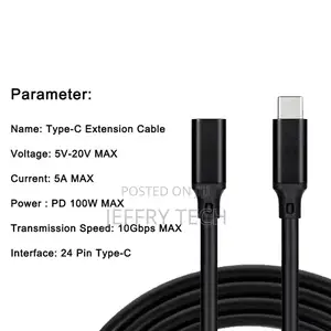 1M Type-C Extension Cable Male to Female Fast Charging USB-C