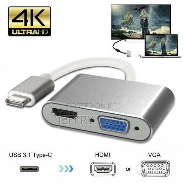 USB 3.1 Type-C to VGA 4K HDMI 2-In-1 Multiport Adapter UHD C