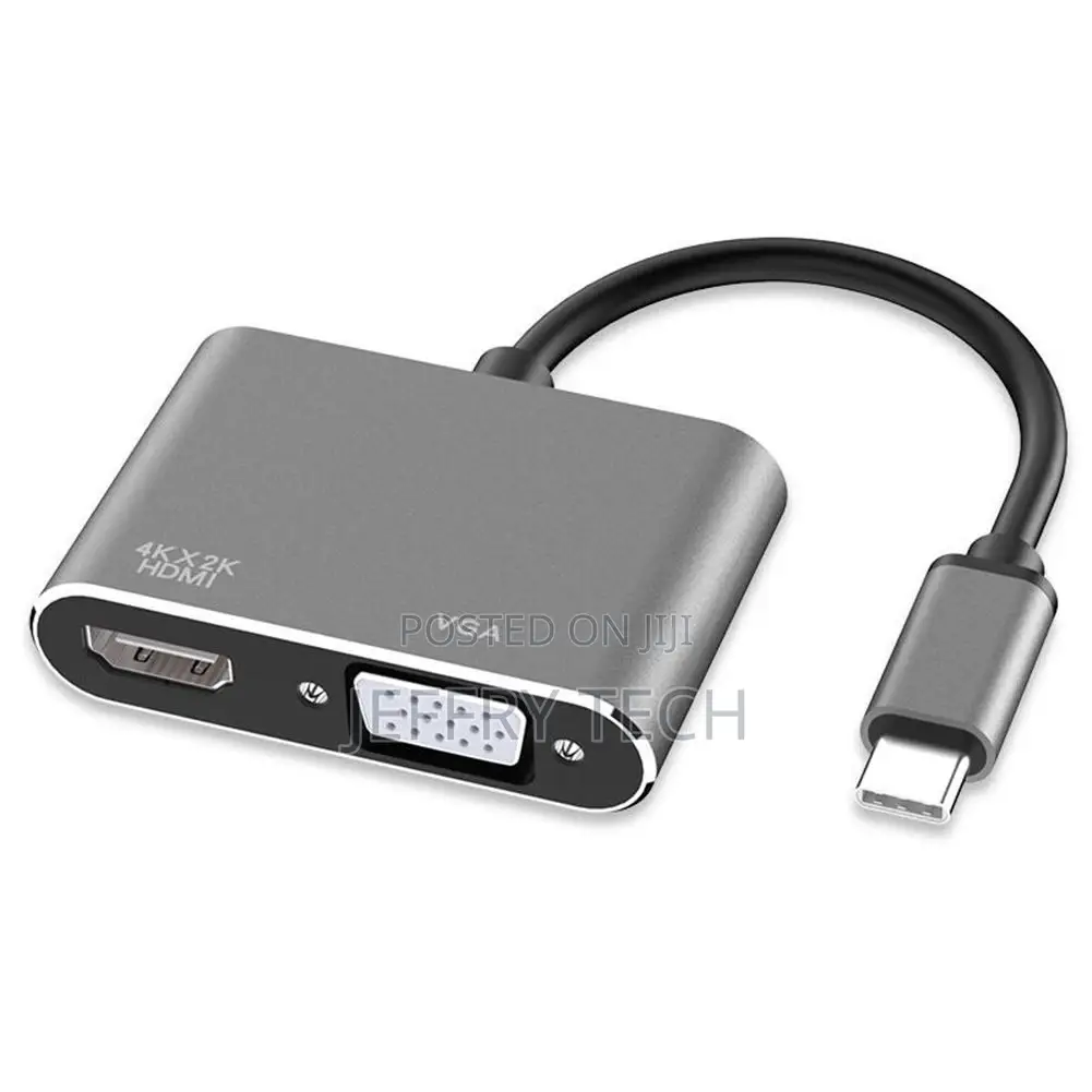 Neworld Smart Life USB 3.1 Type-C Male to 4kx2k HDMI VGA Fem