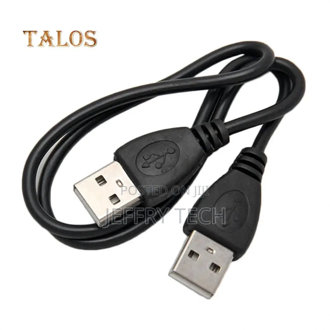 Black USB 2.0 Male to Male Extension Connector Adapter Cable
