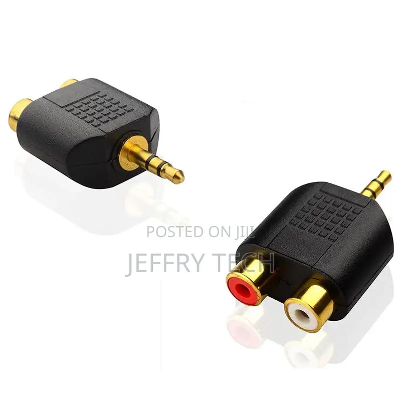 1pc Gold Plated Stereo Audio Male Plug to 2 Rca Female Jack