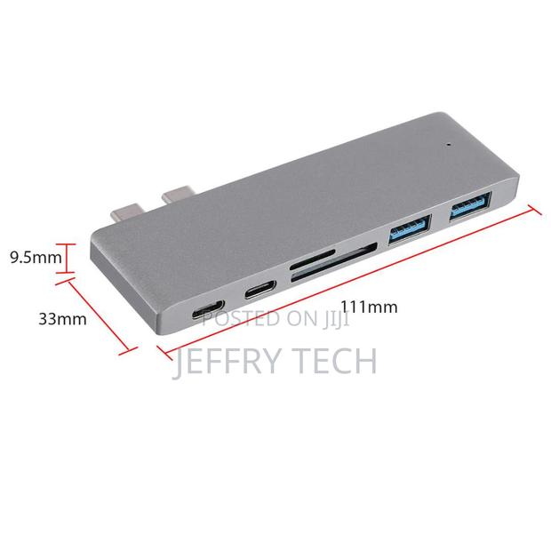 Dual Type-C to HDMI 4K Hub 6-In-1 Adapter for Macbook Pro/20