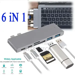 Dual Type-C to HDMI 4K Hub 6-In-1 Adapter for Macbook Pro/20