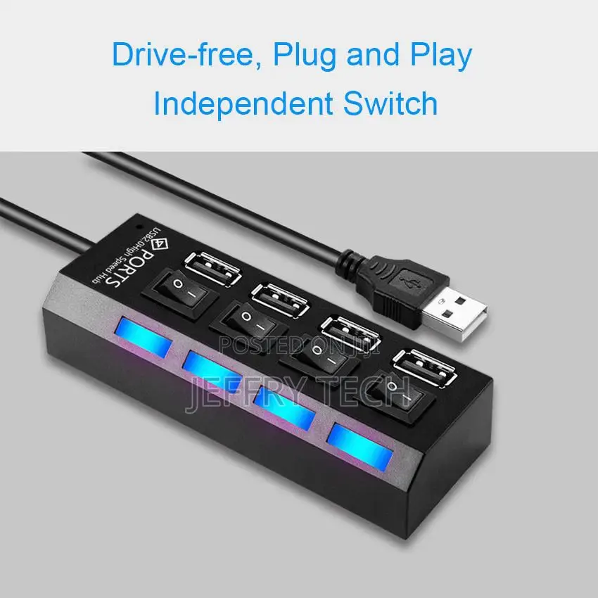 USB Hub 2.0 Multi USB Port 4 Ports Hub USB High Speed Hab Wi