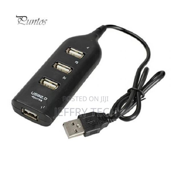 4 Port Splitter USB 2.0 High Speed Black Hub Socket Adapter - main view