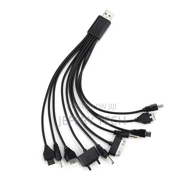 10 in 1 Universal Black USB Cable Fast Charging Line to Mult