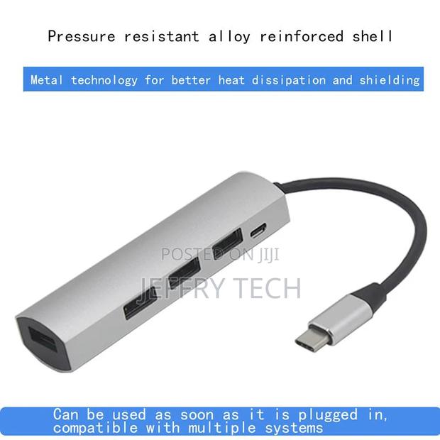 Type-C USB 3.0 Hub With Power Supply 3.1 Splitter Docking St - thumbnail 2