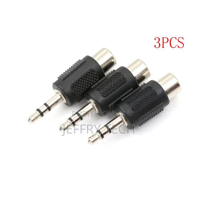 3pcs Nickel 3.5mm 1/8 Stereo Male Plug to Rca Female Jack Au