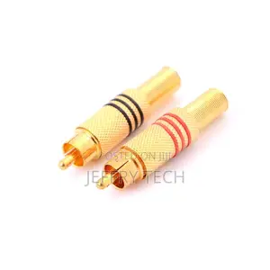2pcs/Set Gold Plated RCA Phono Male Plug Solder Audio Video