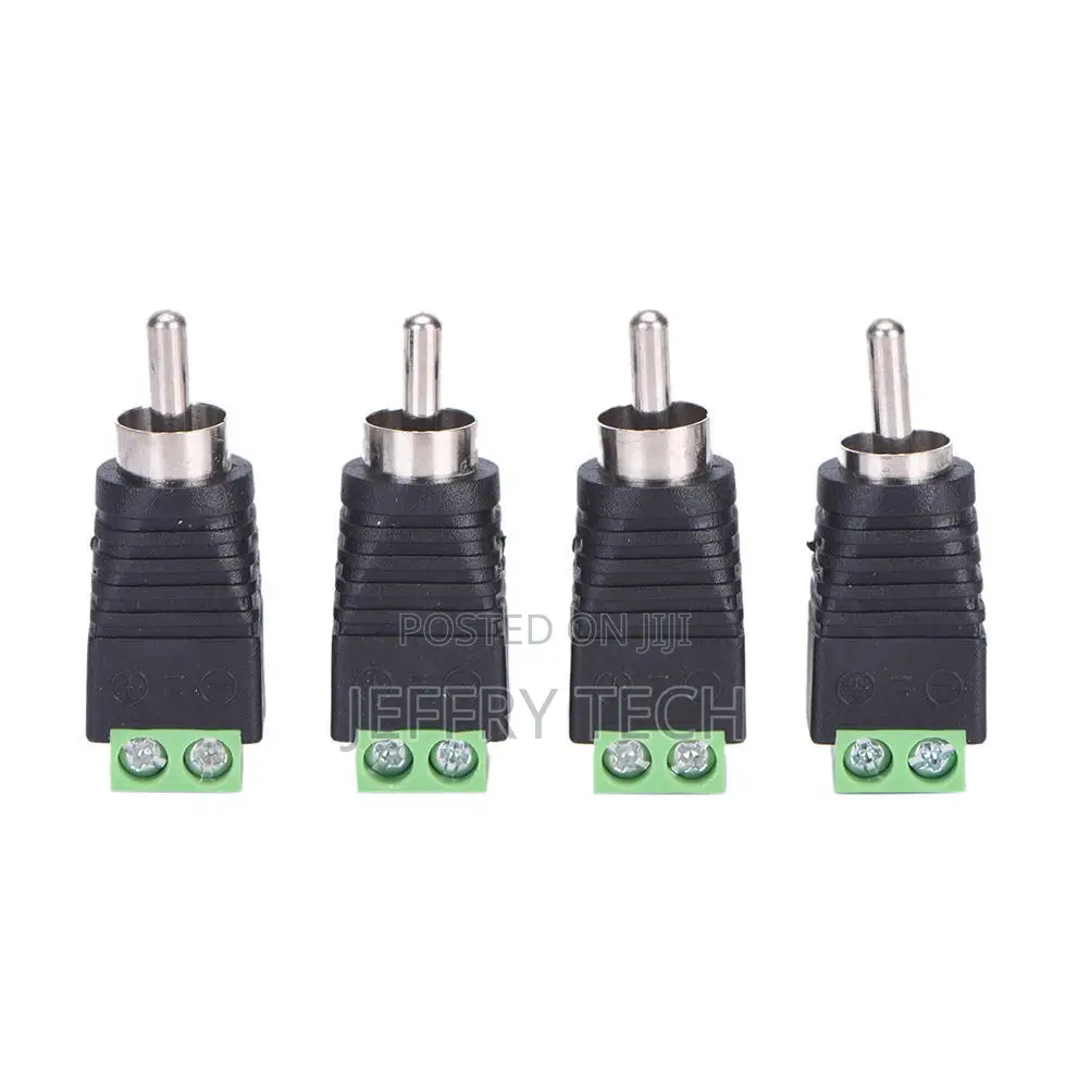 4 Pcs Speaker Wire Cable to Audio Male RCA Connector Adapter