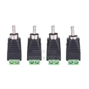 4 Pcs Speaker Wire Cable to Audio Male RCA Connector Adapter