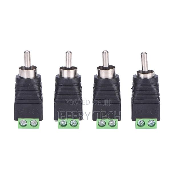 4 Pcs Speaker Wire Cable to Audio Male RCA Connector Adapter
