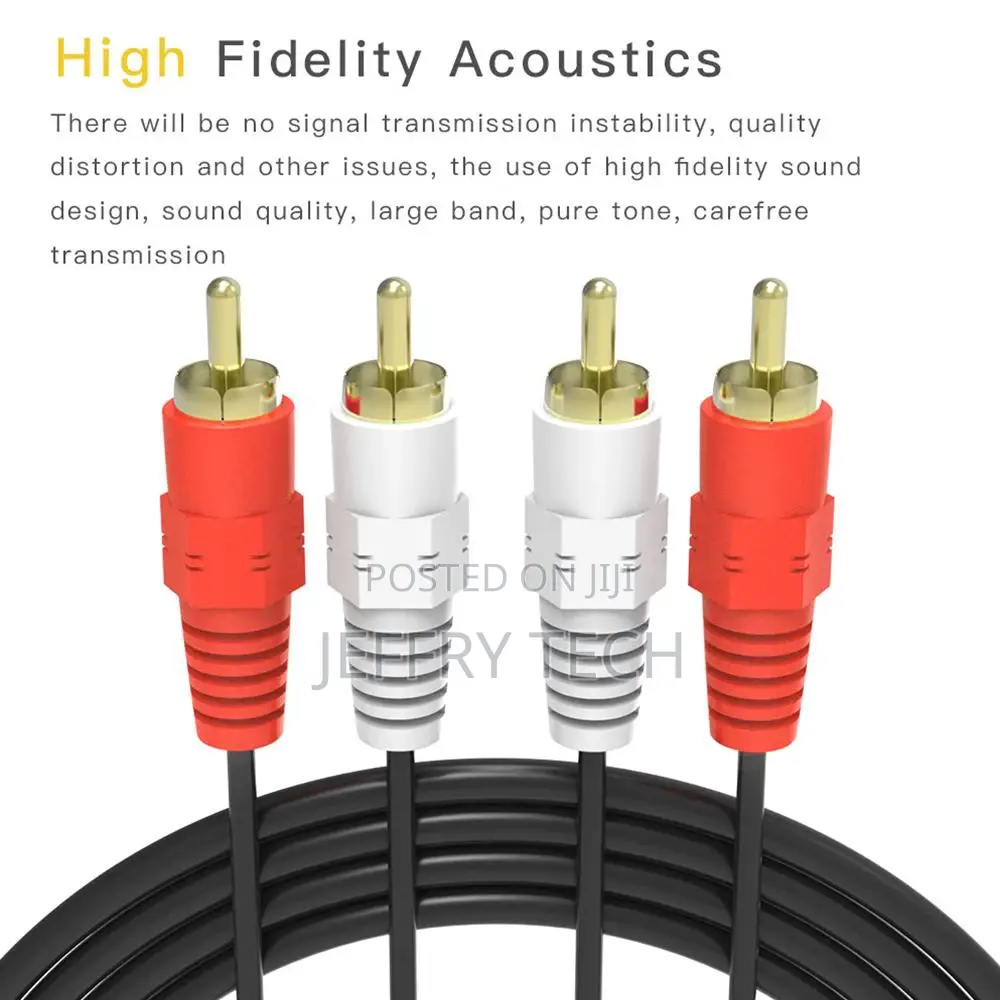 15 Meter Gold Plated Rca Audio Cable 2 Rca Male to 2 Rca Mal