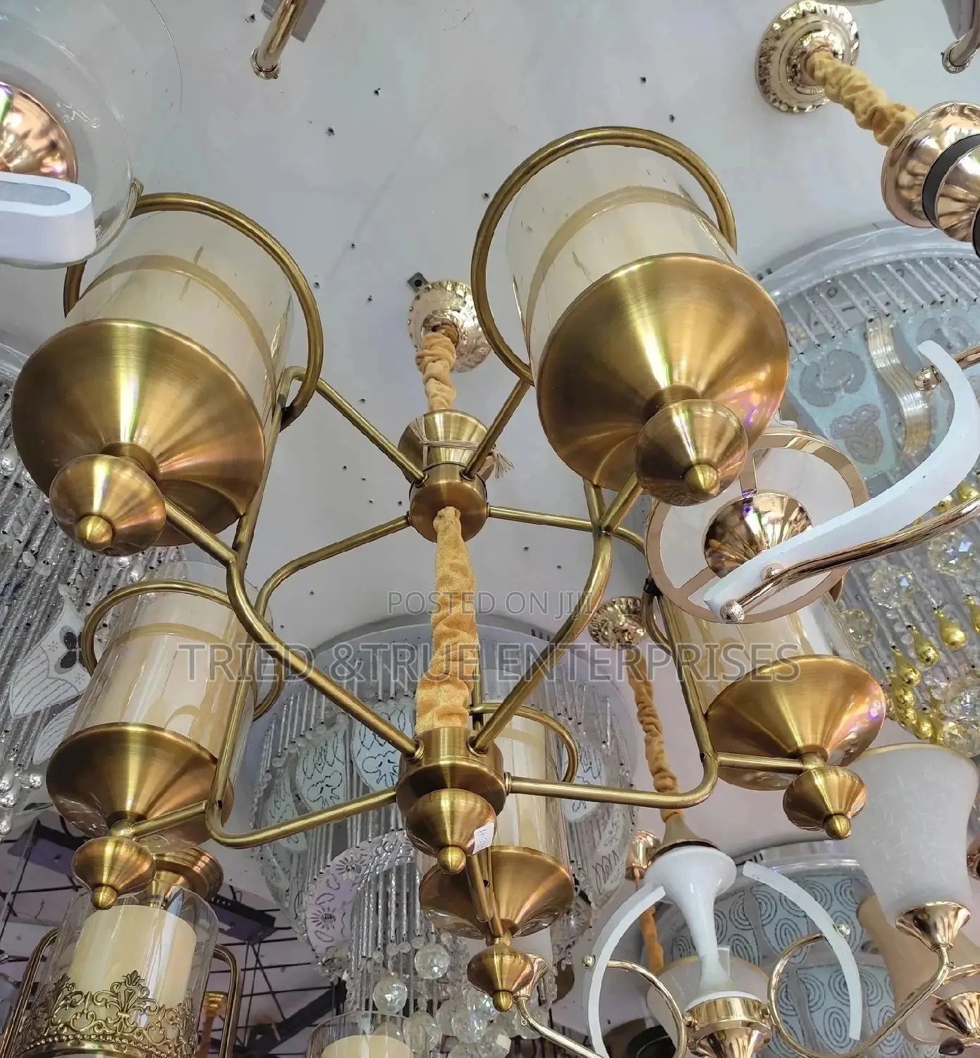 5arm Gold Chandaliers