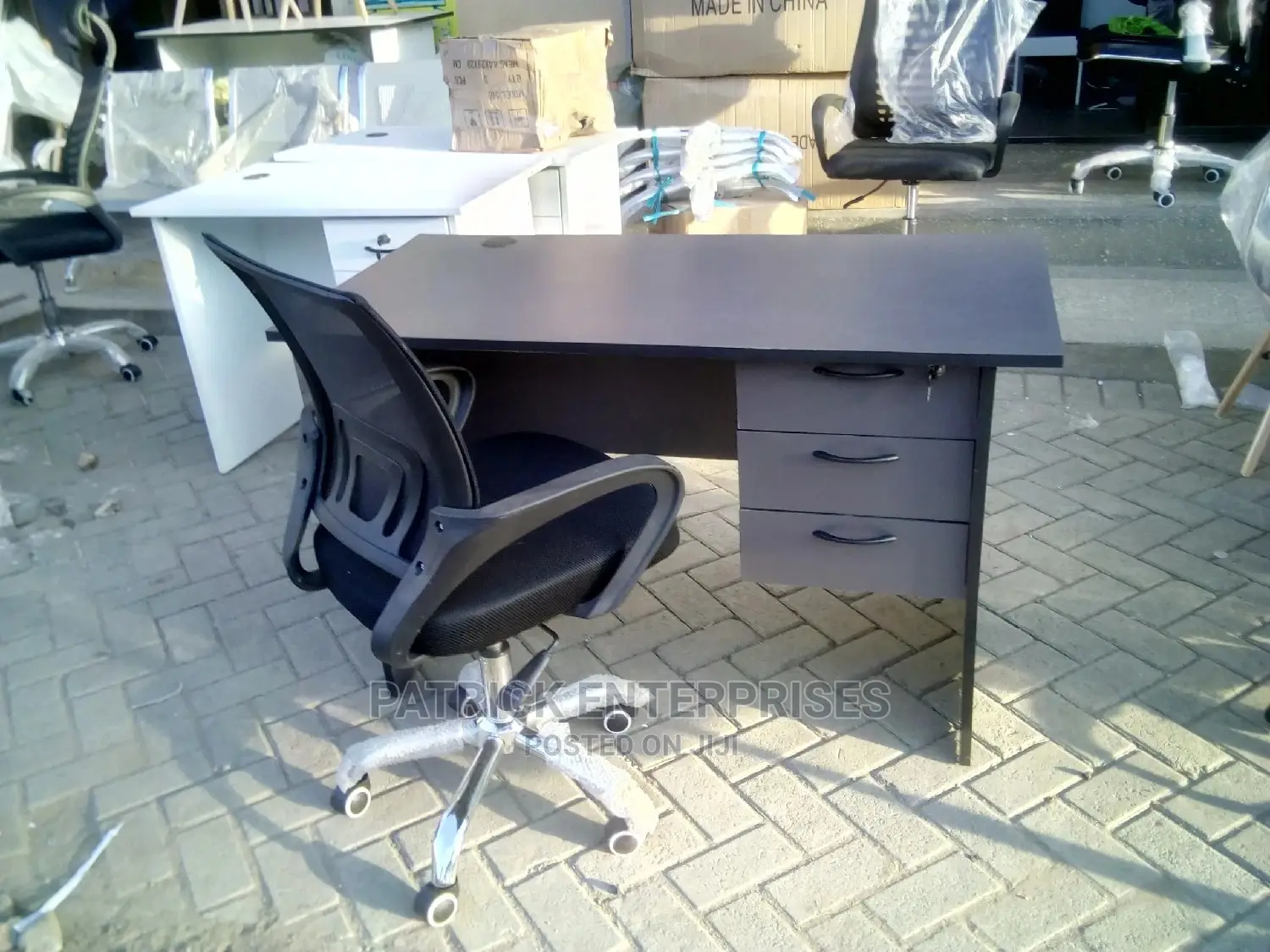1.2 Metres Office Desk Plus Low Back Secretariat Mesh Chair