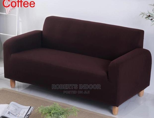 Coffee Brown Elegant Sofa Cover - main view