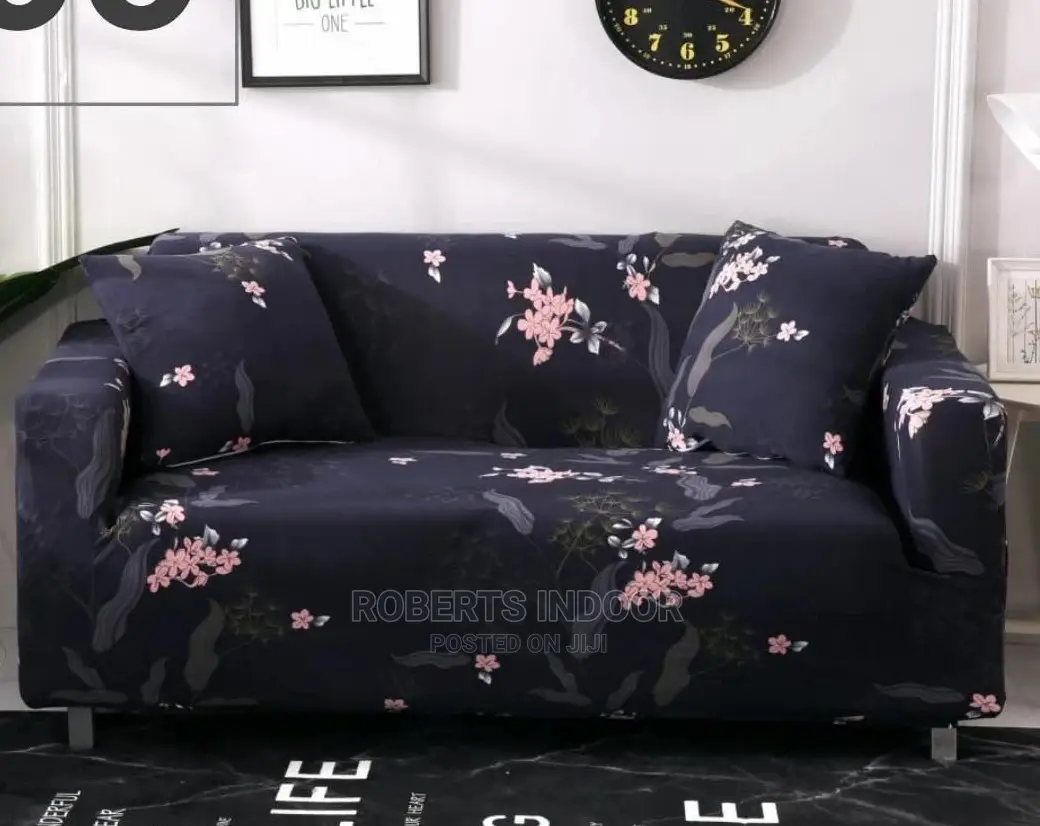 Blue Flowered Elegant Sofa Cover