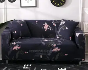 Blue Flowered Elegant Sofa Cover