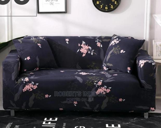 Blue Flowered Elegant Sofa Cover