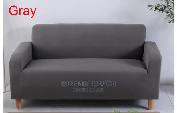 Black and White Polyester 5sitter Sofa Cover - main view