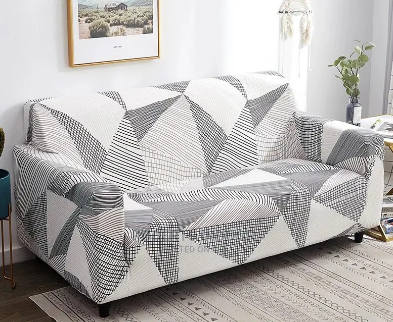 3 Seater Black and White Sofa Cover
