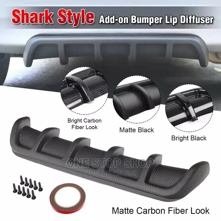 Universal Shark Style Carbon Shiny Bumper Lip Splitter