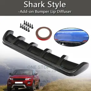 Universal Shark Style Carbon Shiny Bumper Lip Splitter