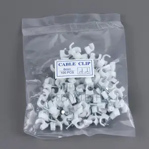 100PCS Useful RG6 Coax Cat5 Cat6 Cable Wire Clips Nail Clamp